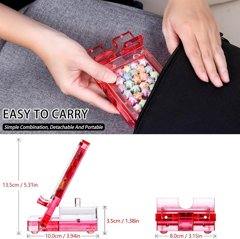 GDUSMCN Acrylic Phone Holder Firm，Phone Stand for Desk，Star Decorations and Not Easily Damaged，Office Accessories，Novel Design,Pink Black and Clear. (Pink) - Image 2